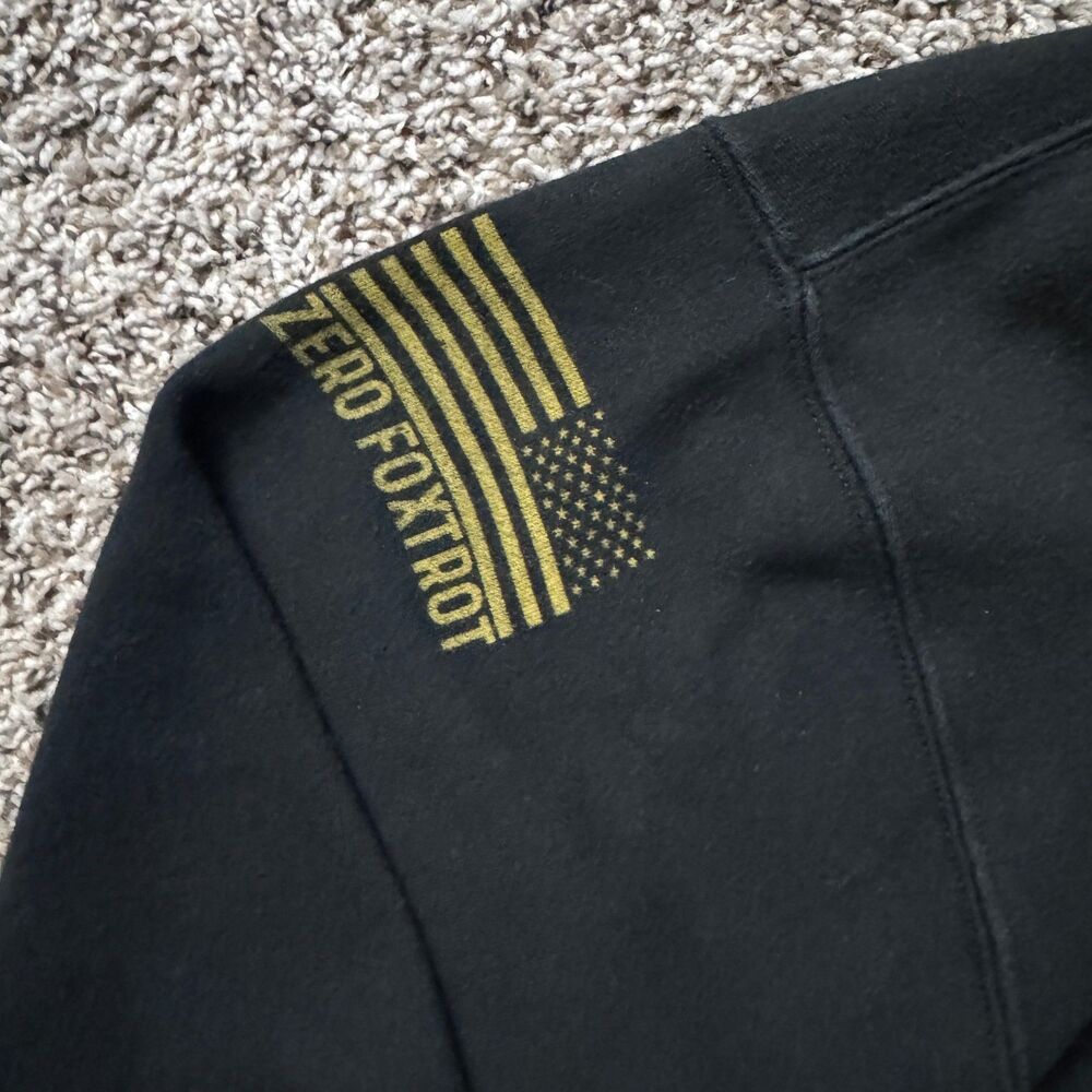 Zero Foxtrot Hoodie Mens Large Black Fleece Full Zip Get Some Certified Stacker - Picture 5 of 10